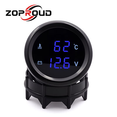 ZOPROUD 2''Digital LED Double Display Gauge Water Temperature Volts Gauge 12v/24v